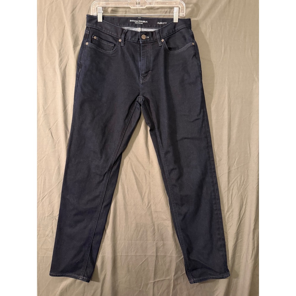 Banana Republic Traveler Jeans Mens 31x30 Dark Wash Tapered Fit Denim Pants